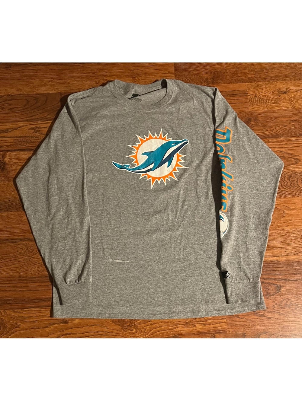 Starter Vintage Miami Dolphins Long Sleeve T-Shirt XL Gray